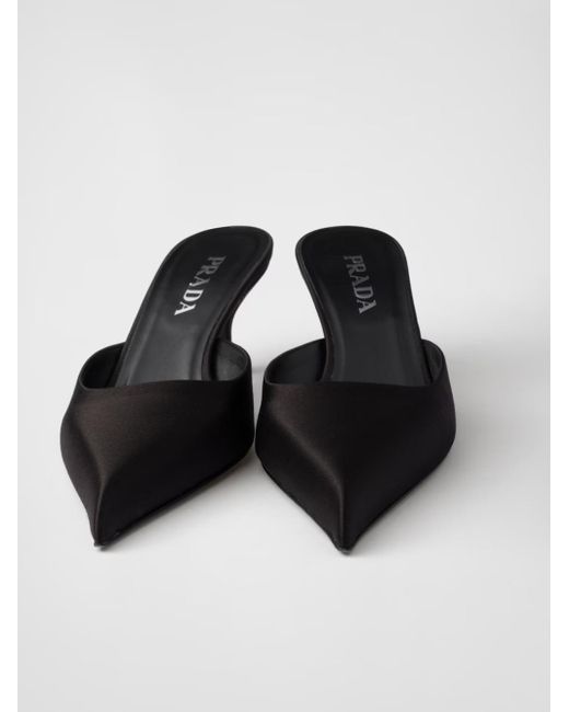 Prada White Black Satin Sabot for men