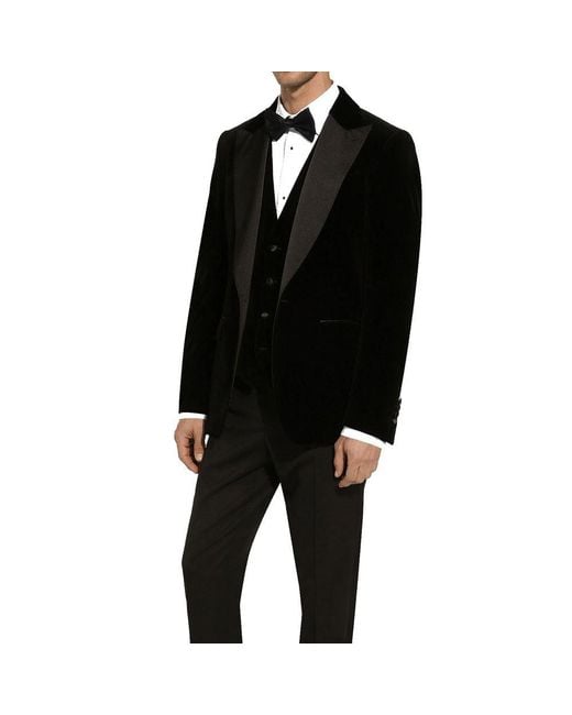 Dolce & Gabbana Black Cotton Tuxedo for men
