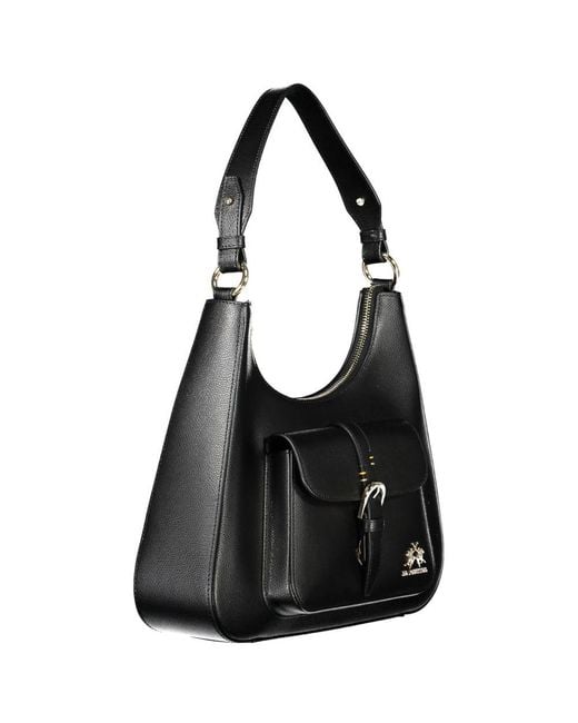 La Martina Gray Leather Handbag
