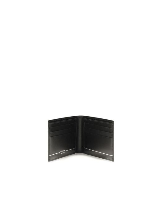Ferragamo Black Calf Leather Bos Taurus Wallet for men