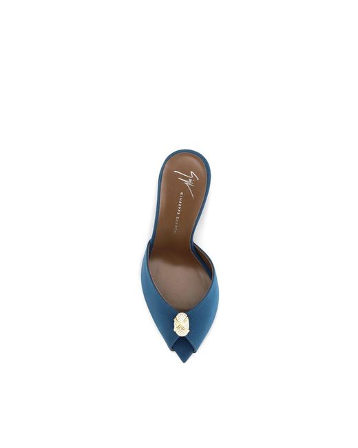 Giuseppe Zanotti Blue Calf Leather Bos Taurus Stiletto Heel Sandals