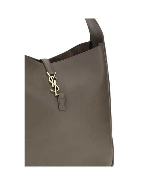 Saint Laurent Brown Bicolor Calf Leather Bos Taurus Shoulder Bag