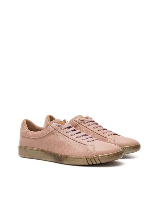 Bally Brown Pink Leather Sneakers