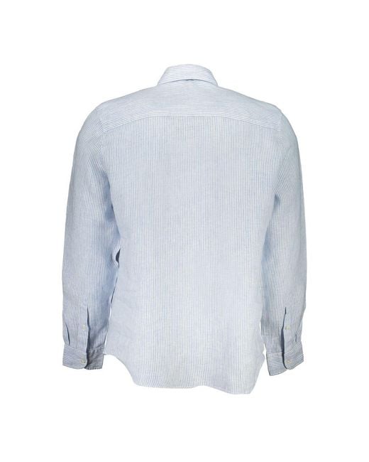 North Sails Blue Light Linen Shirt for men