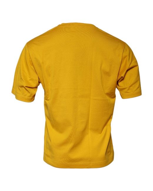 Dolce & Gabbana Yellow Dg Logo Tshirt Short Sleeve Crew Neck for men