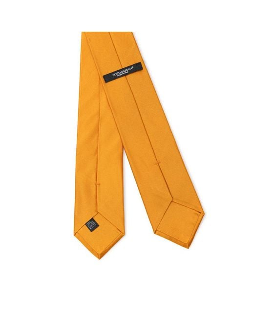 Dolce & Gabbana Orange Silk Tie for men