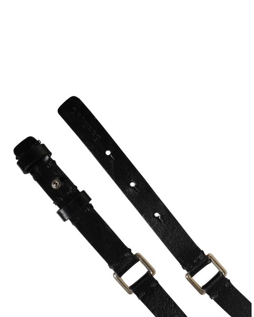 Gianfranco Ferré Black Leather Thin Gold Metal Brass Buckle Waist Belt