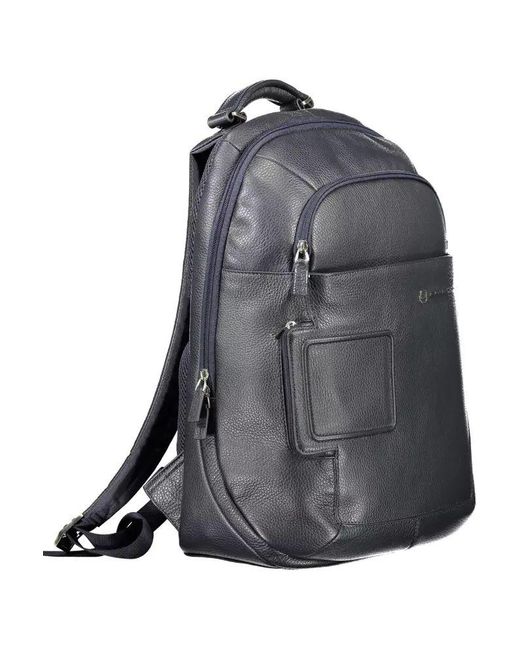 Piquadro Gray Blue Nylon Backpack for men