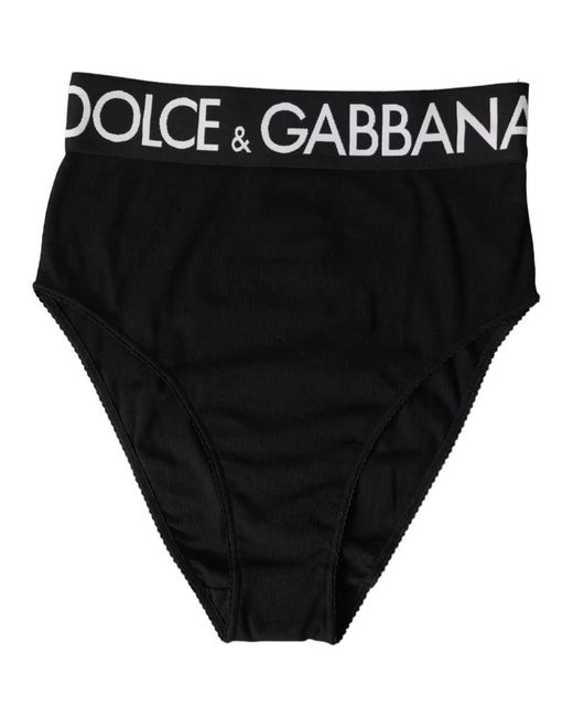 Dolce & Gabbana Black Cotton Stretch Branded Logo Underwear