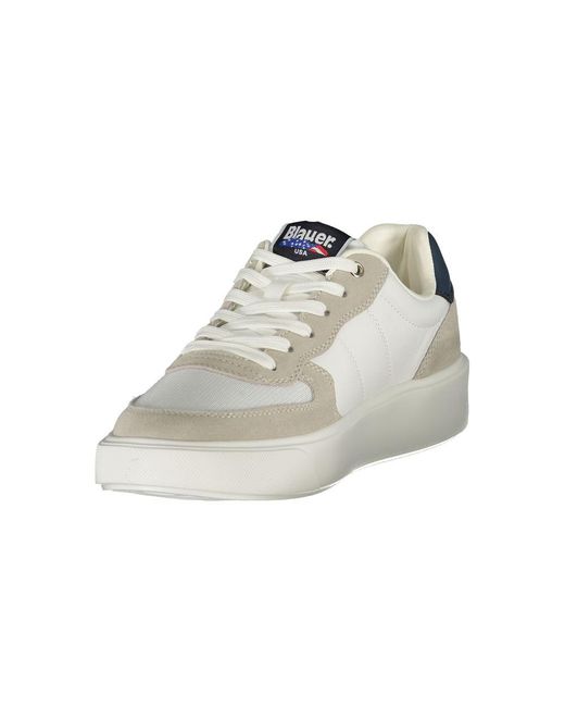 Blauer White Leather Sneaker for men