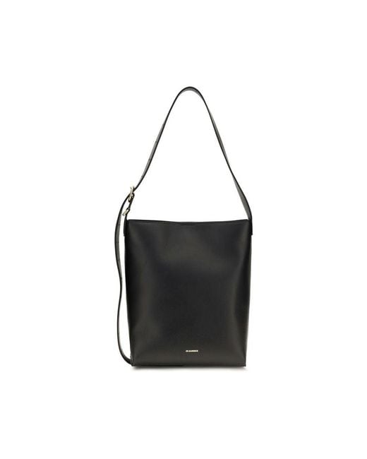 Jil Sander Black Calf Leather Bos Taurus Handbag