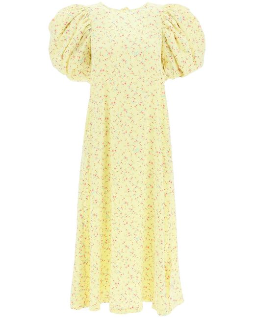 ROTATE BIRGER CHRISTENSEN Yellow Rotate 'duddy' Jacquard Dress