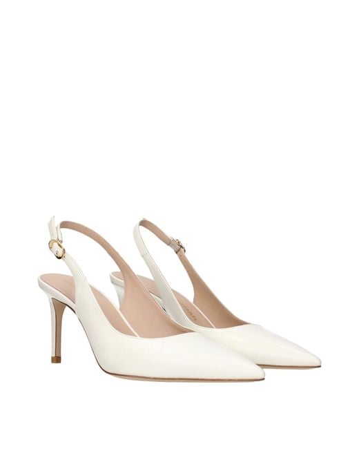 Stuart Weitzman White Leather High Heel Pumps