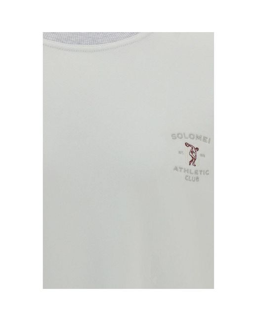 Brunello Cucinelli Gray White Cotton Sweatshirt for men