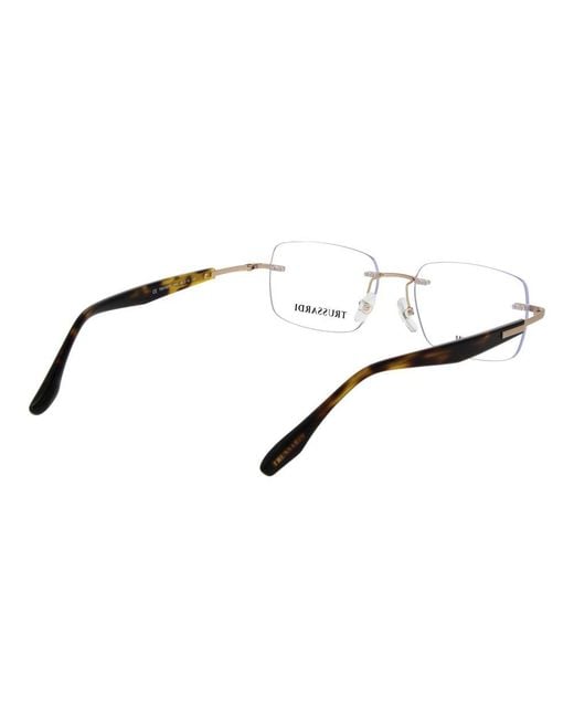 Trussardi Metallic Gold Stainless Steel Glasses (frames) for men