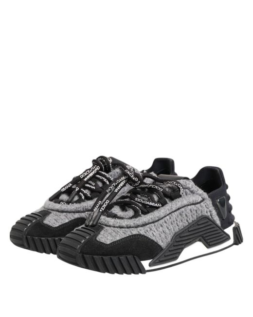 Dolce & Gabbana Black Gray Ns1 Low Top Sneakers Shoes