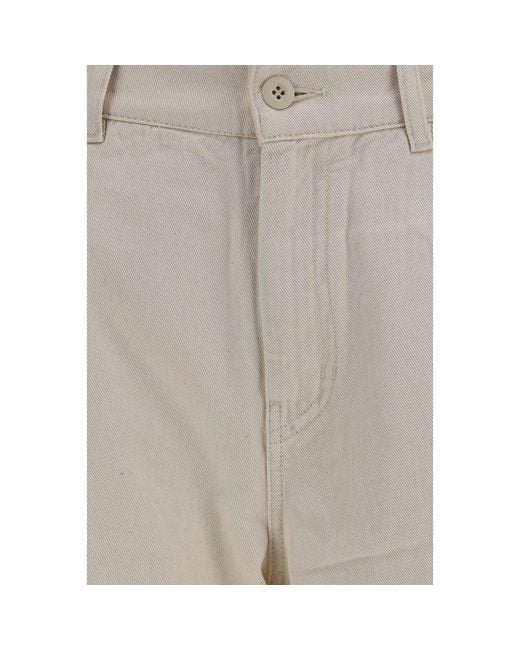 Max Mara Natural White Cotton Casual Pants