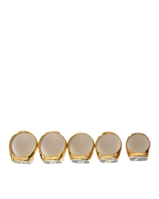 Dolce & Gabbana Multicolor Brass Royal Enamel Set Of 5 Ring for men