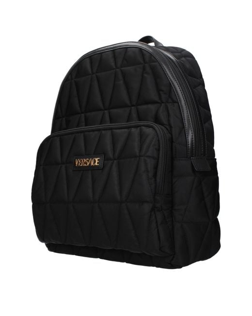 Versace Black Fabric Backpack for men