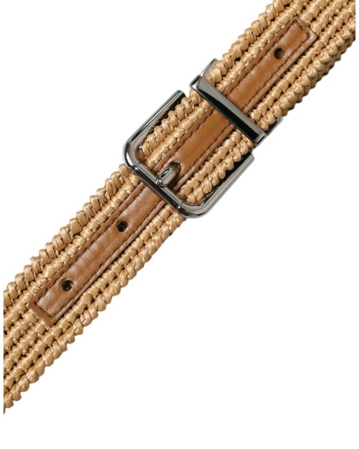 Dolce & Gabbana Brown Elegant Woven Leather Belt for men