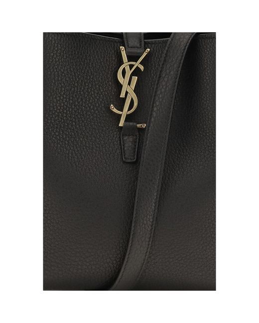 Saint Laurent Black Calf Leather Bos Taurus Backet Bag