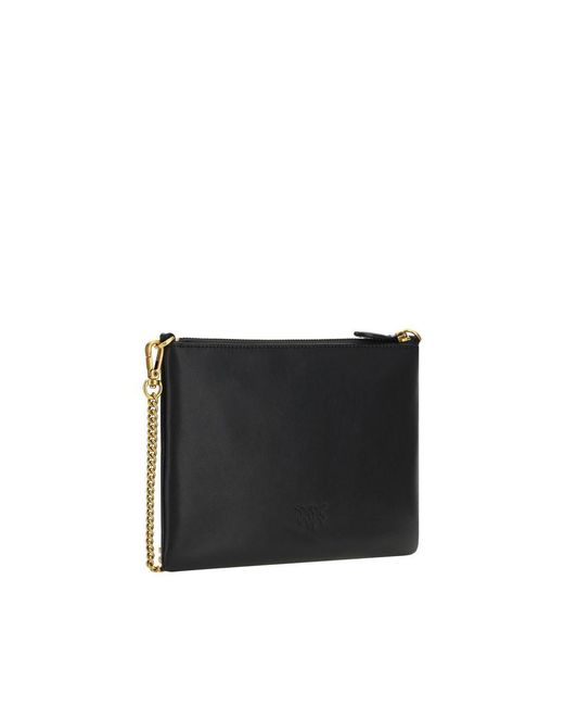 Pinko Black Leather Shoulder Bag