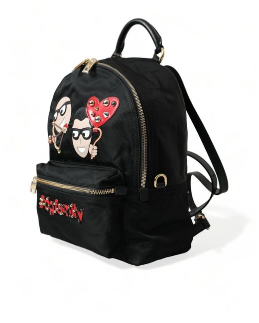 Dolce & Gabbana Black Elegant Embellished Backpack