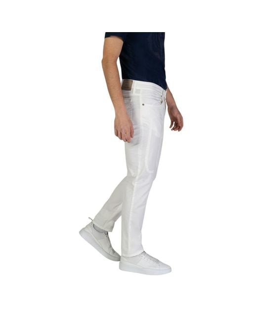 Jeckerson Blue White Cotton Jeans & Pant for men