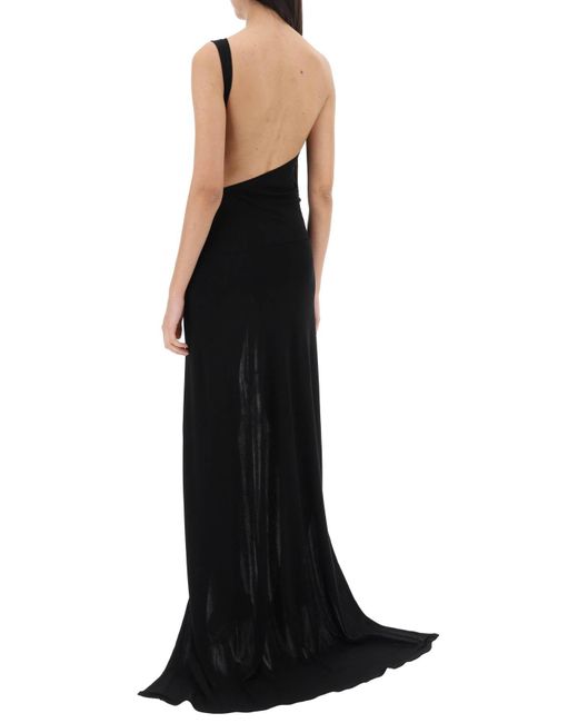 DSquared² Black One-Shoulder Long Dress With