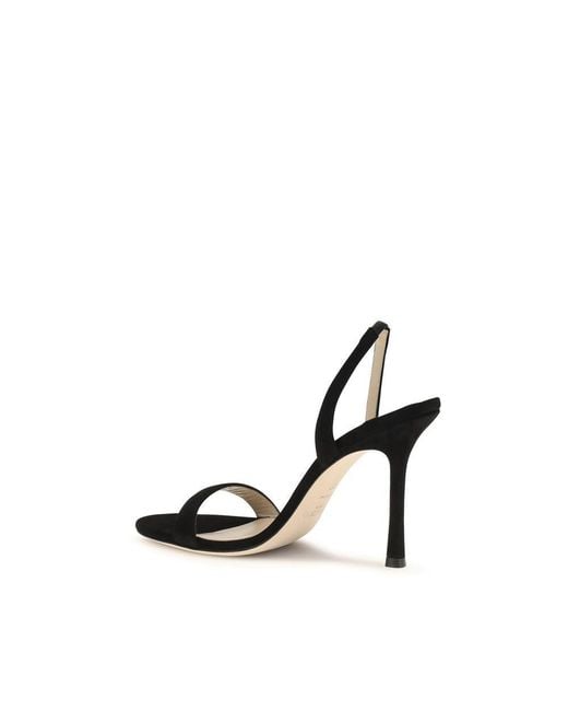 Jimmy Choo Black Calf Leather Bos Taurus Stiletto Heel Sandals