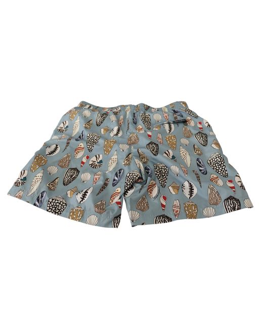 Dolce & Gabbana Black Elegant Seashell Print Swim Trunks for men