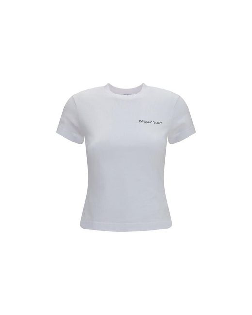 Off-White c/o Virgil Abloh Blue White Cotton T-shirt - M