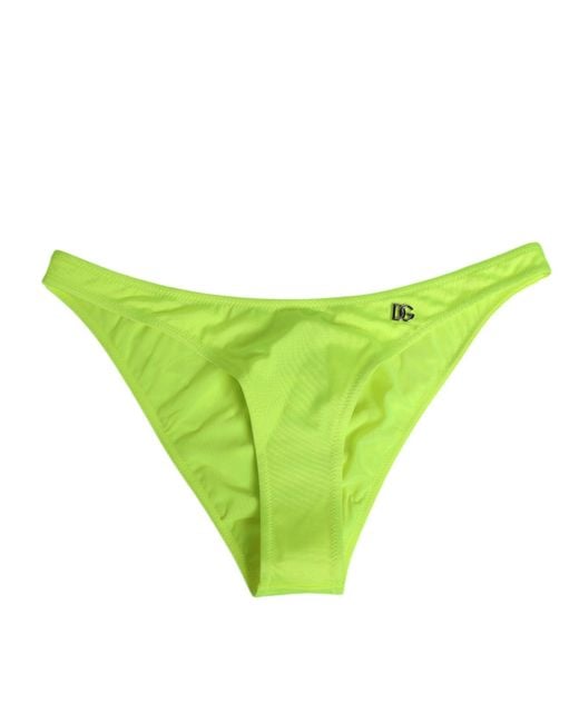 Dolce & Gabbana Yellow Neon Dg Logo Swim Briefs Underwear Polyamide & Elastane Blend Clothing