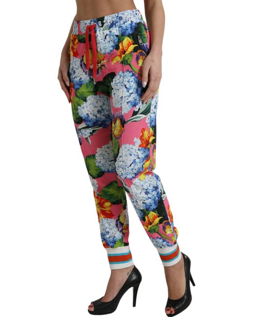 Dolce & Gabbana Multicolor Floral High-rise Drawstring Jogger Pants