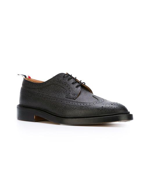 Thom Browne Black Classic Longwing Brogue With Leather Sole for men