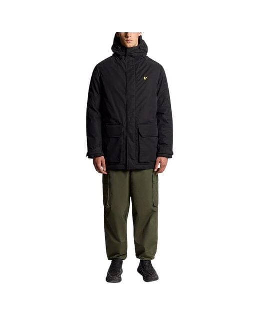 Lyle & Scott Black Polyester Parka for men