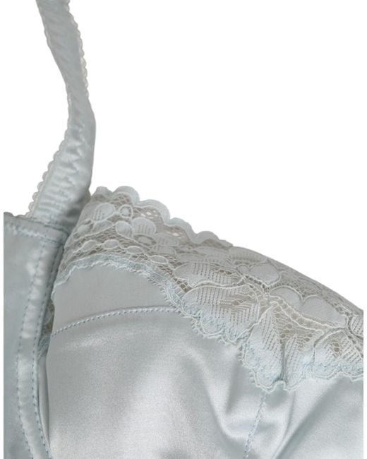 Dolce & Gabbana Metallic Silk Semi-Padded Balconette Underwear Elastane Clothing