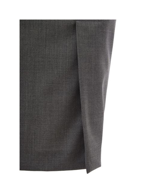 Lardini Gray Wool Skirt