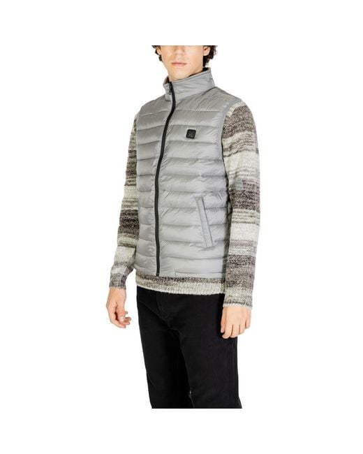 Gianni Lupo Gray Polyamide Sleeveless Jacket for men