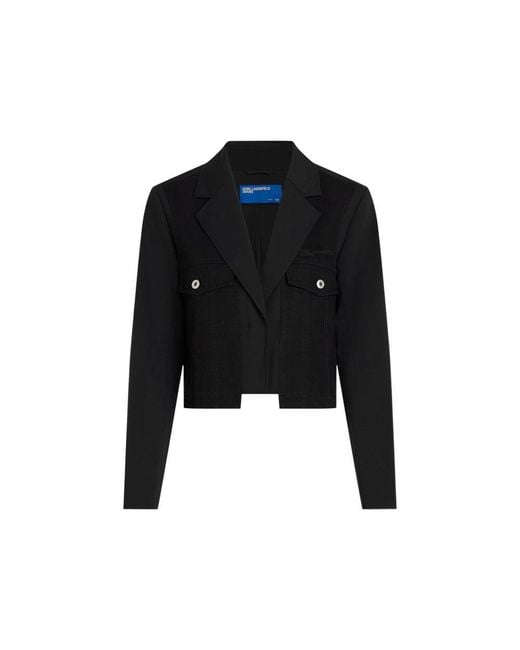 Karl Lagerfeld Black Polyester Blazer