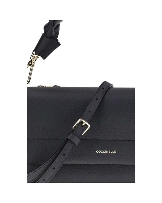 Coccinelle Black Calf Leather Bos Taurus Shoulder Bag for men