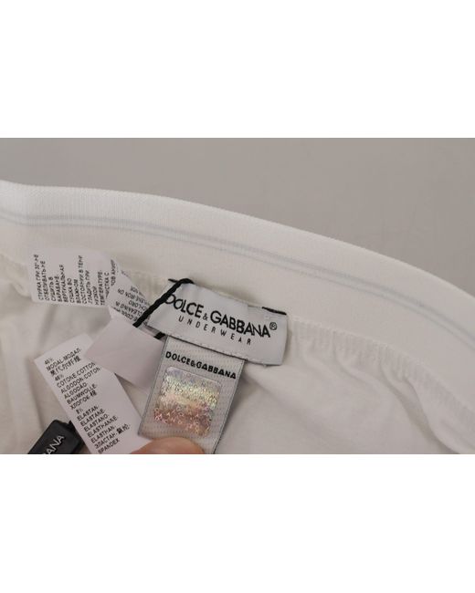 Dolce & Gabbana White Elegant Cotton Blend Boxer Shorts for men