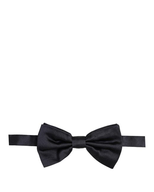 Dolce & Gabbana Men Black 100% Silk Adjustable Neck Papillon Bow Tie for men