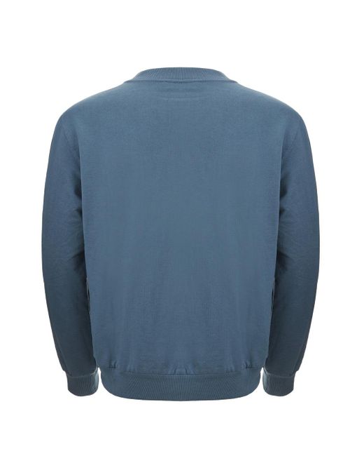 Dolce & Gabbana Blue Cotton Round Neck Sweatshirt With Front Attached Logo for men