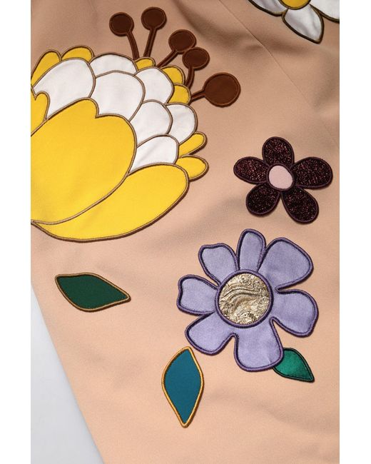 Dolce & Gabbana Black Beige Floral High Waist Pencil Cut Skirt for men