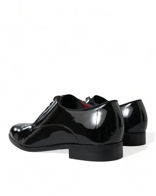 Dolce & Gabbana Black Calfskin Leather Derby Dress Shoes for men