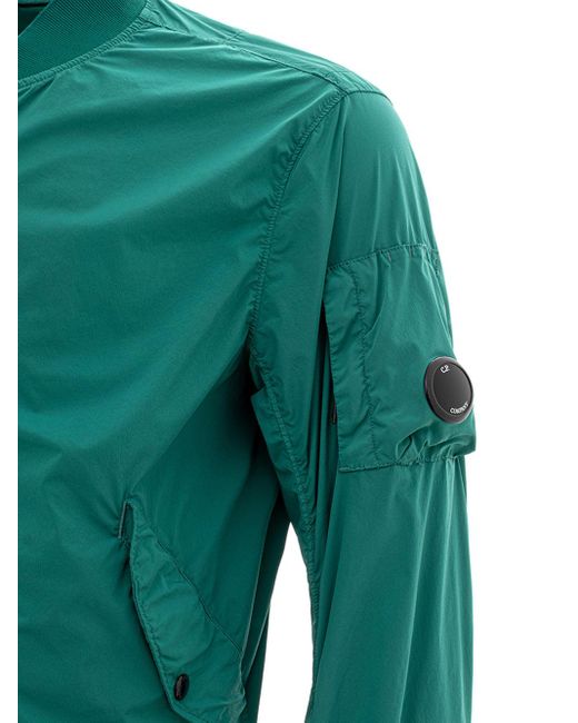 C P Company Green Emerald Light Bomber Jacket for men