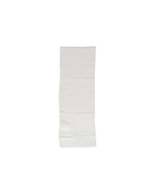 Pieces White Beige Polyester Scarf