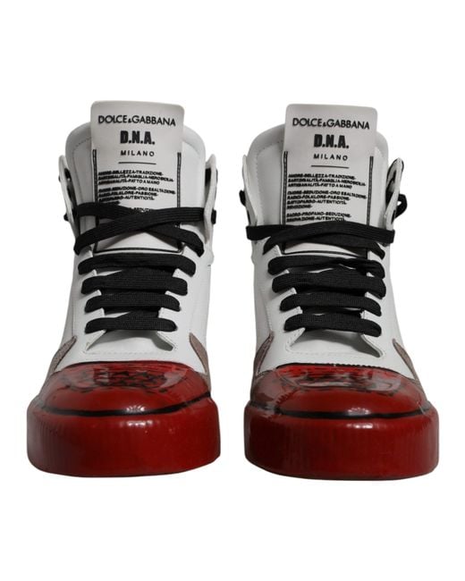 Dolce & Gabbana Brown Leather High Top Sneakers Shoes for men