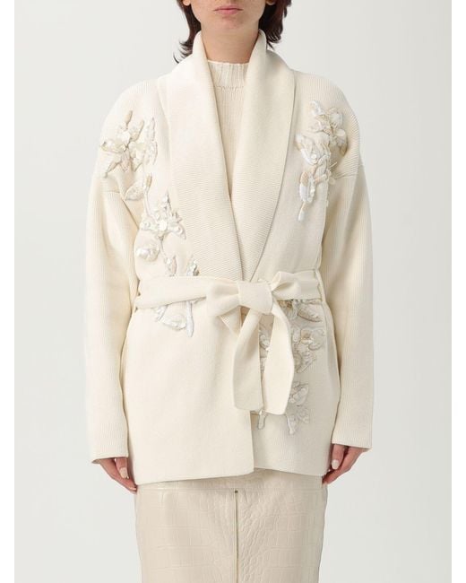 Golden Goose Deluxe Brand Natural Embroidered Knit Cardigan